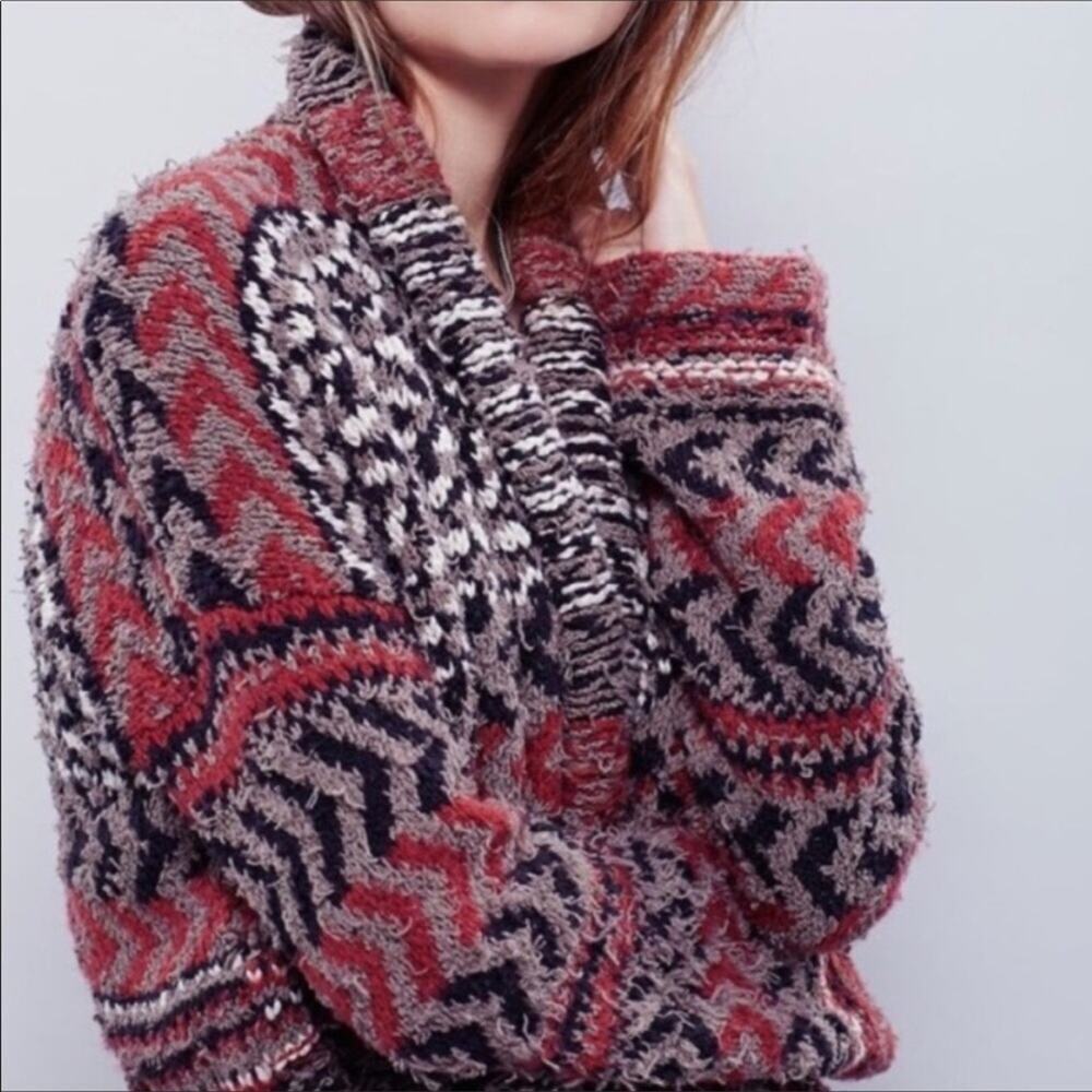 Free People chunky pattern long cardigan - Picture 3 of 8